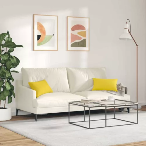 Kanapé párnák 2 pcs Világos sárga 50 x 30 cm szövet
