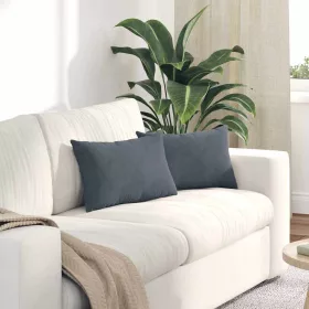   Kanapé párnák 2 pcs Sötétszürke 50 x 30 cm Bársonyos szövet