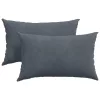 Kanapé párnák 2 pcs Sötétszürke 50 x 30 cm Bársonyos szövet