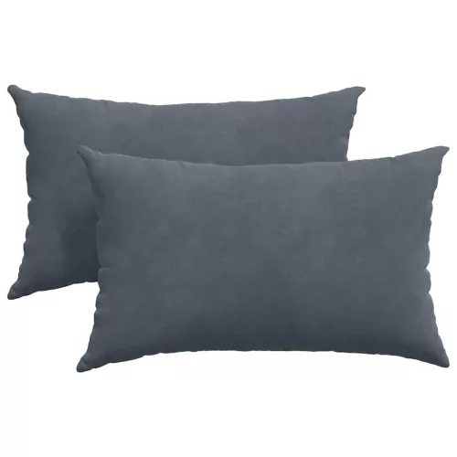 Kanapé párnák 2 pcs Sötétszürke 50 x 30 cm Bársonyos szövet