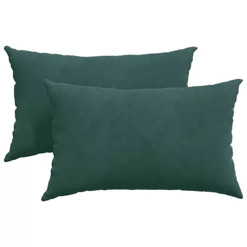 Kanapé párnák 2 pcs Sötétzöld 50 x 30 cm Bársonyos szövet