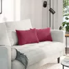 Kanapé párnák 2 pcs bordó 50 x 30 cm Bársonyos szövet