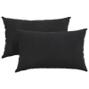 Kanapé párnák 2 pcs Fekete 50 x 30 cm Bársonyos szövet