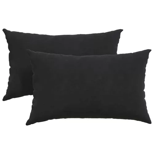 Kanapé párnák 2 pcs Fekete 50 x 30 cm Bársonyos szövet