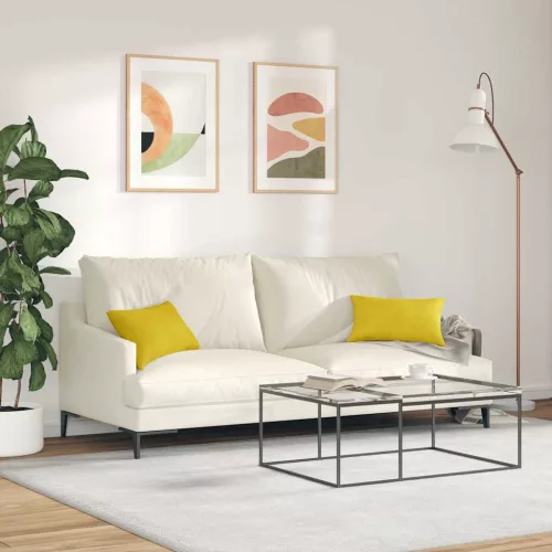 Kanapé párnák 2 pcs Sárga 50 x 30 cm Bársonyos szövet
