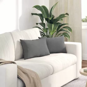 Kanapé párnák 2 pcs Sötétszürke 50 x 30 cm szövet