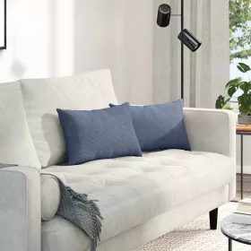 Kanapé párnák 2 pcs Kék 50 x 30 cm Bársonyos szövet