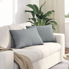 Kanapé párnák 2 pcs Világosszürke 60 x 40 cm szövet