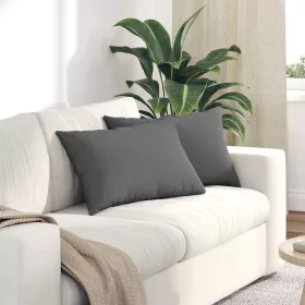 Kanapé párnák 2 pcs Sötétszürke 60 x 40 cm szövet