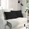 Kanapé párnák 2 pcs Fekete 60 x 40 cm szövet