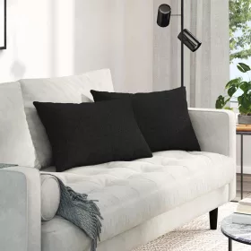 Kanapé párnák 2 pcs Fekete 60 x 40 cm szövet