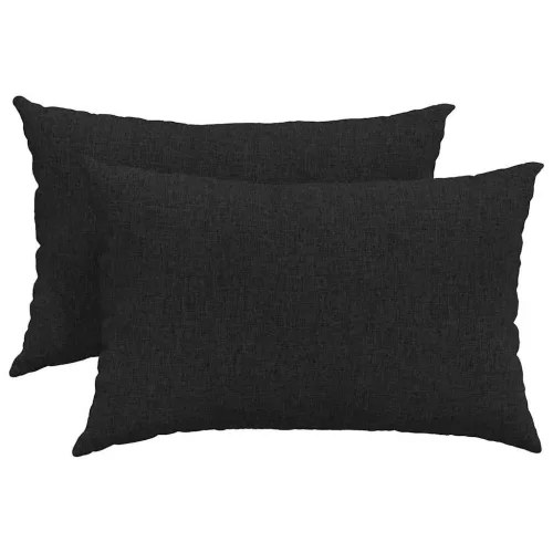 Kanapé párnák 2 pcs Fekete 60 x 40 cm szövet