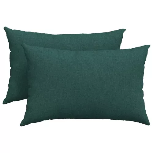 Kanapé párnák 2 pcs Sötétzöld 60 x 40 cm szövet