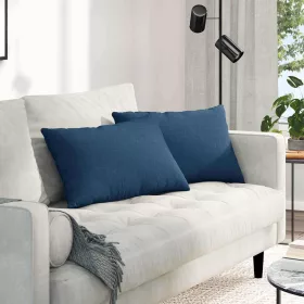 Kanapé párnák 2 pcs Kék 60 x 40 cm szövet