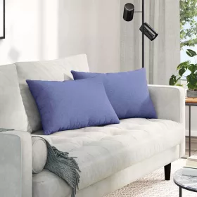 Kanapé párnák 2 pcs Kék 60 x 40 cm szövet