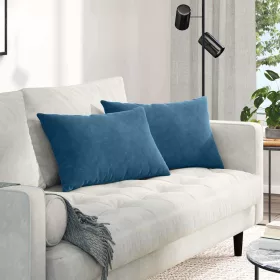 Kanapé párnák 2 pcs Kék 60 x 40 cm Bársonyos szövet