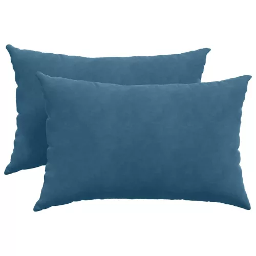 Kanapé párnák 2 pcs Kék 60 x 40 cm Bársonyos szövet