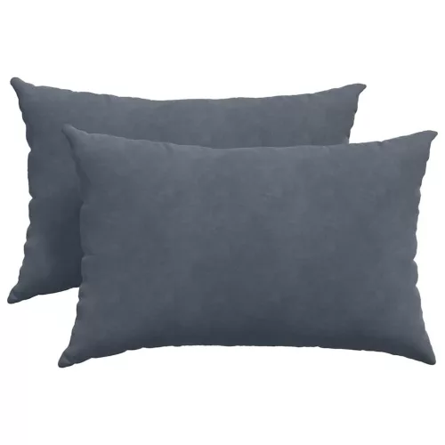Kanapé párnák 2 pcs Sötétszürke 60 x 40 cm Bársonyos szövet