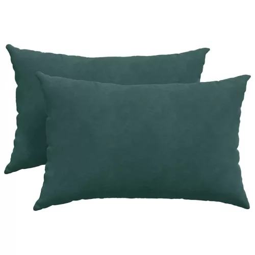 Kanapé párnák 2 pcs Sötétzöld 60 x 40 cm Bársonyos szövet