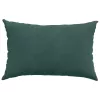 Kanapé párnák 2 pcs Sötétzöld 60 x 40 cm Bársonyos szövet