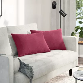 Kanapé párnák 2 pcs Bordó 60 x 40 cm Bársonyos szövet