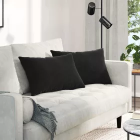 Kanapé párnák 2 pcs Fekete 60 x 40 cm Bársonyos szövet