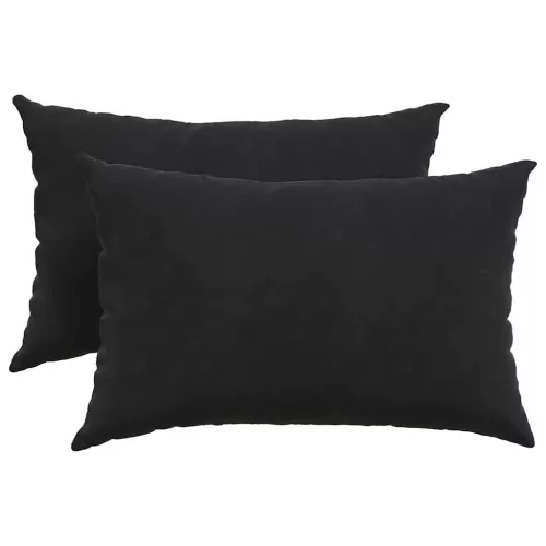 Kanapé párnák 2 pcs Fekete 60 x 40 cm Bársonyos szövet