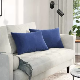   Kanapé párnák 2 pcs Rendőrségi kék 60 x 40 cm Bársonyos szövet