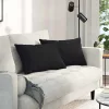 Kanapé párnák 2 pcs Fekete 60 x 40 cm szövet