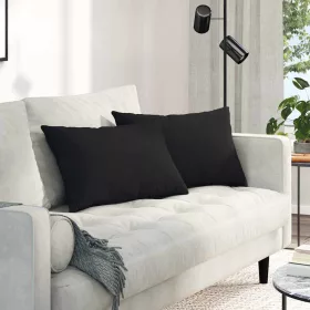 Kanapé párnák 2 pcs Fekete 60 x 40 cm szövet