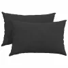 Kanapé párnák 2 pcs Fekete 60 x 40 cm szövet