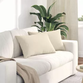 Kanapé párnák 2 pcs Bézs 60 x 40 cm szövet