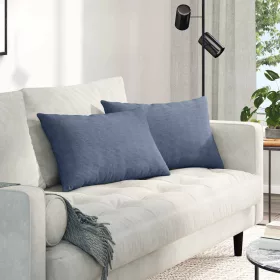 Kanapé párnák 2 pcs Kék 60 x 40 cm Bársonyos szövet