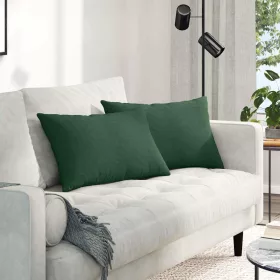   Kanapé párnák 2 pcs Sötétzöld 60 x 40 cm Bársonyos szövet