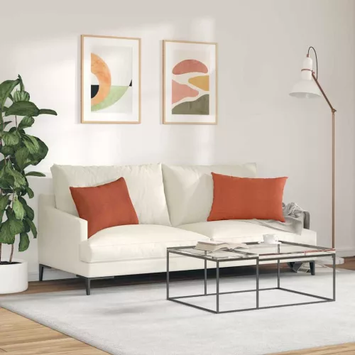 Kanapé párnák 2 pcs Piros Narancs 60 x 40 cm Bársonyos szövet
