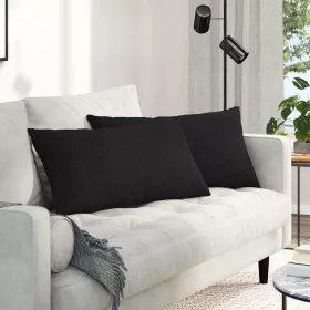 Kanapé párnák 2 pcs Fekete 80 x 40 cm szövet