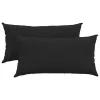 Kanapé párnák 2 pcs Fekete 80 x 40 cm szövet