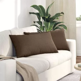 Kanapé párnák 2 pcs Barna 80 x 40 cm szövet