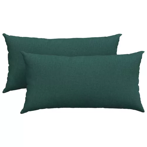 Kanapé párnák 2 pcs Sötétzöld 80 x 40 cm szövet