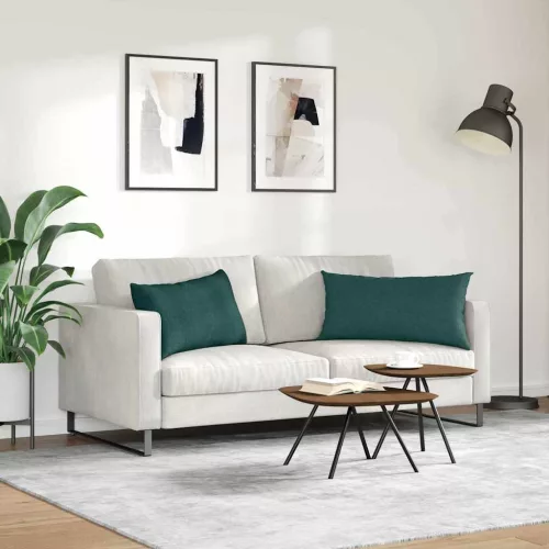 Kanapé párnák 2 pcs Sötétzöld 80 x 40 cm szövet