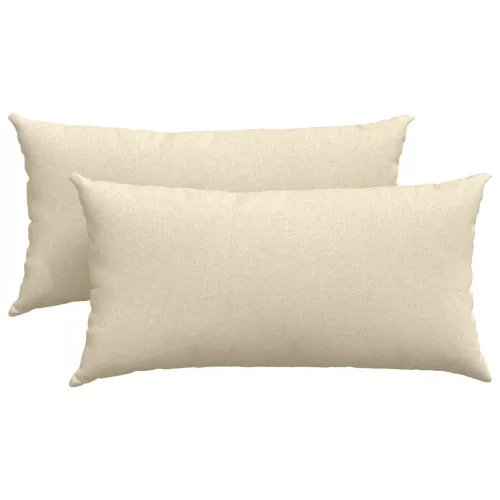 Kanapé párnák 2 pcs Krém 80 x 40 cm szövet