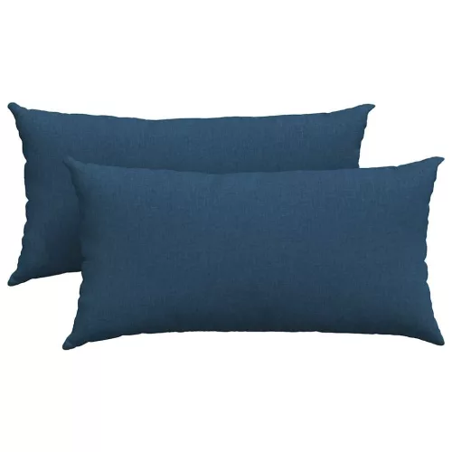 Kanapé párnák 2 pcs Kék 80 x 40 cm szövet