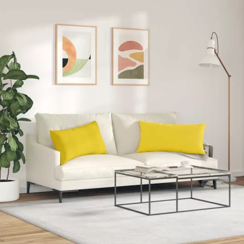 Kanapé párnák 2 pcs Világos sárga 80 x 40 cm szövet