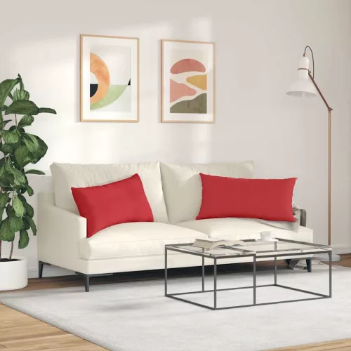 Kanapé párnák 2 pcs Piros 80 x 40 cm szövet