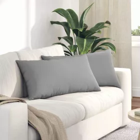 Kanapé párnák 2 pcs Szürke 80 x 40 cm szövet