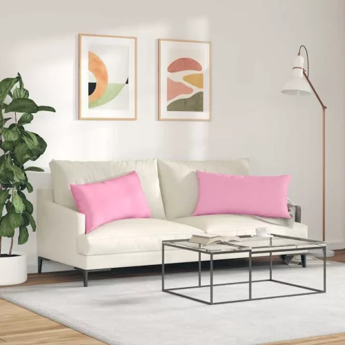Kanapé párnák 2 pcs Rózsaszín 80 x 40 cm szövet