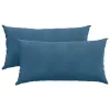 Kanapé párnák 2 pcs Kék 80 x 40 cm Bársonyos szövet