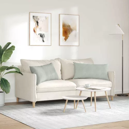 Kanapé párnák 2 pcs Világosszürke 80 x 40 cm Bársonyos szövet