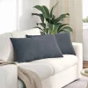 Kanapé párnák 2 pcs Sötétszürke 80 x 40 cm Bársonyos szövet