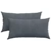 Kanapé párnák 2 pcs Sötétszürke 80 x 40 cm Bársonyos szövet